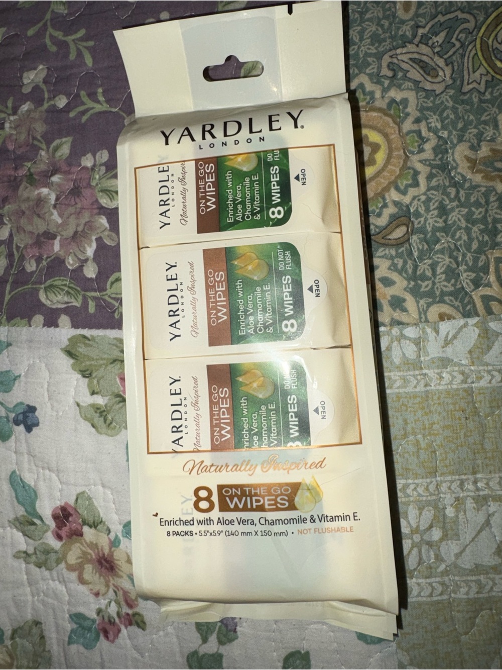 Yardley London Cream On-The-Go Hand & Foot Wipes, 8 Pack